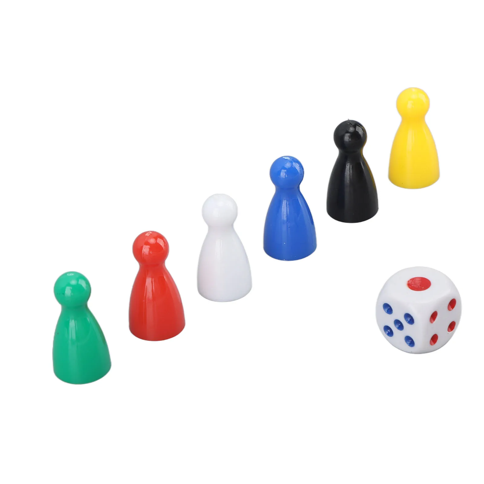 30PCS 6 Color Chess Pieces 5PCS 6 Sided Dice Plastic Chess Game Pieces Dice Set For Board Game Components