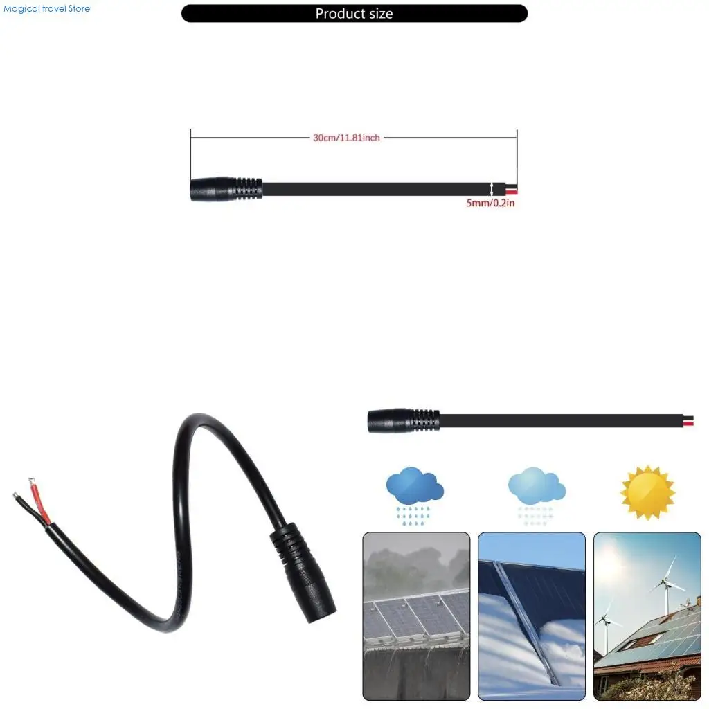 N2UB DC7.9mmx0.9mm Power Supply Cable Wire 7909 Female Connector to Bare End 16AWG