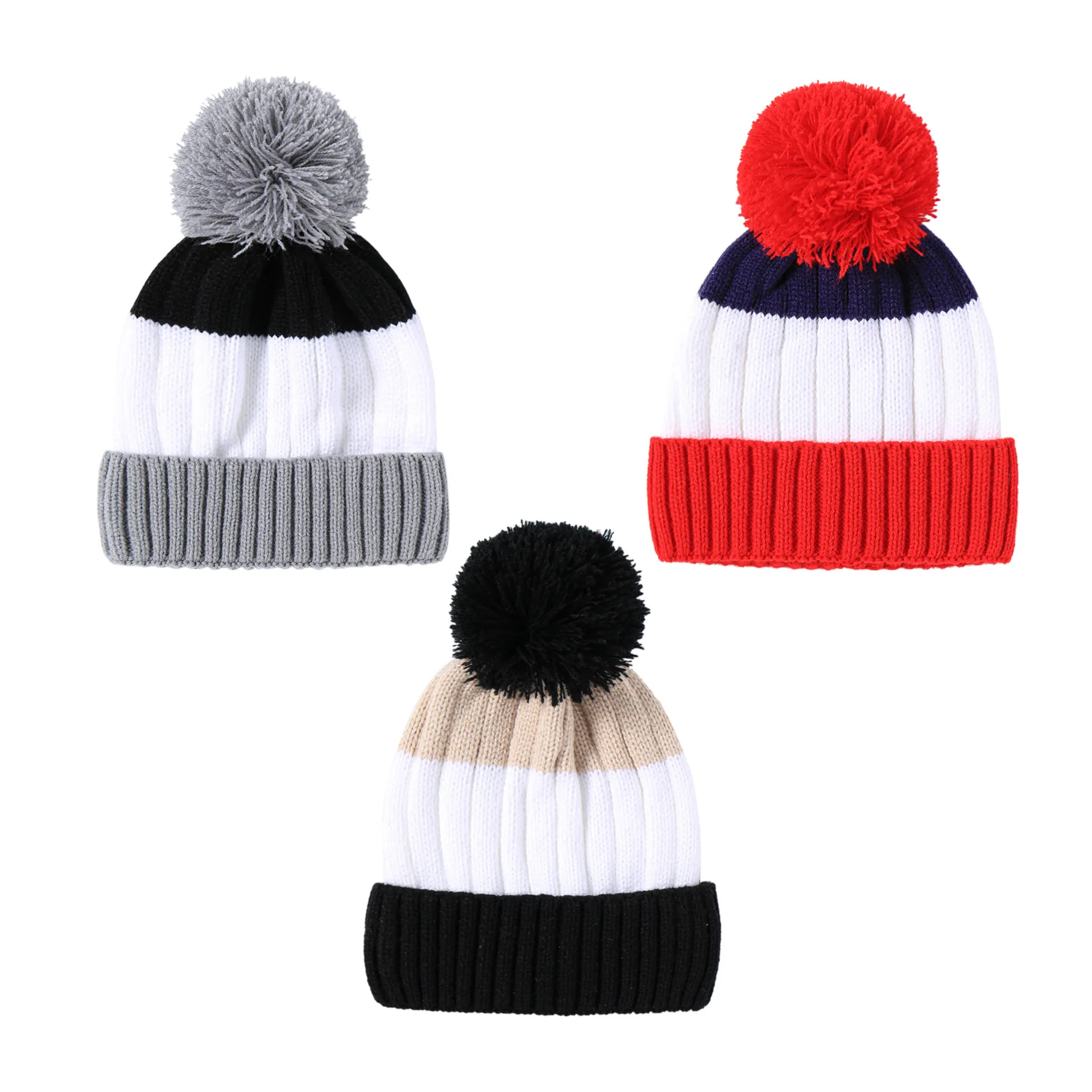 Toddler Boys and Girls Beanie Hats Knitted Warm Caps for Kids Autumn Winter 1 2 3 Years Old-