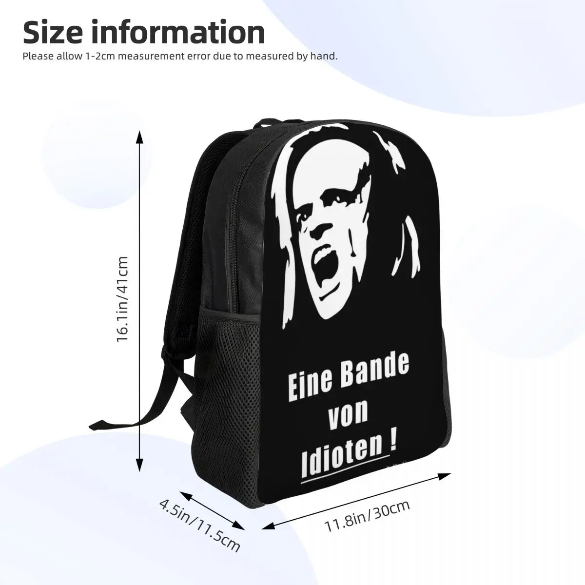 Klaus Kinski - Idiots Mochila para estudiantes Mochila escolar Mochila de viaje para senderismo para hombres y mujeres Mochila de moda Bolsos de hombro