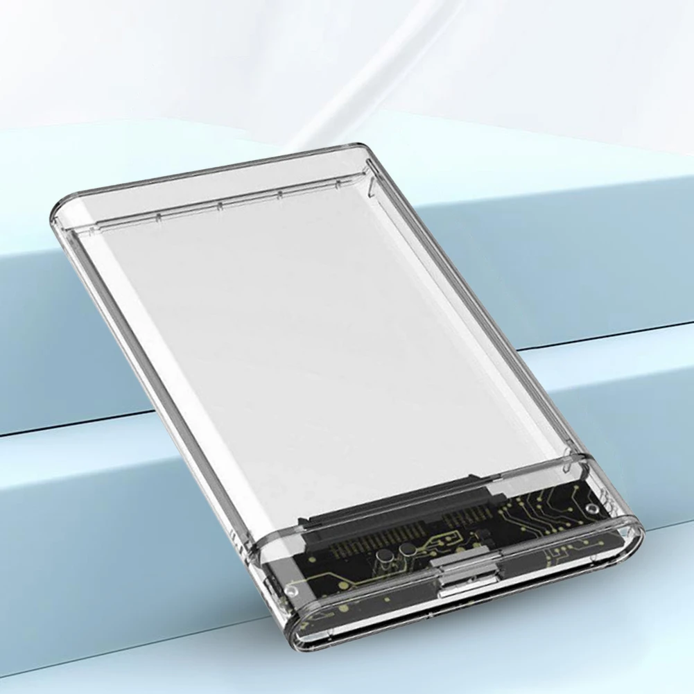 2.5 Inch Transparent Box HDD Enclosure USB 2.0 USB 3.0 Mobile Hard Drive Case SSD Solid State Drive Box SATA for MacBook PC