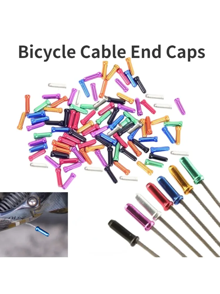 AliExpress UK 50/100pcs Bicycle Cable End Caps Aluminum Alloy Bike Brake Shifter Cable Tips Wire End Cap Multiple