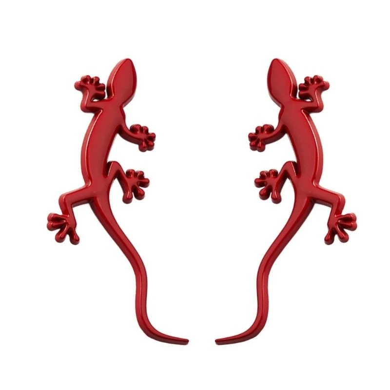 

2 Pieces Decorative 3D Geckoes Car Emblems Metal Decals Badges For Body Dashboard Unique Vehicle Styling And R6FB