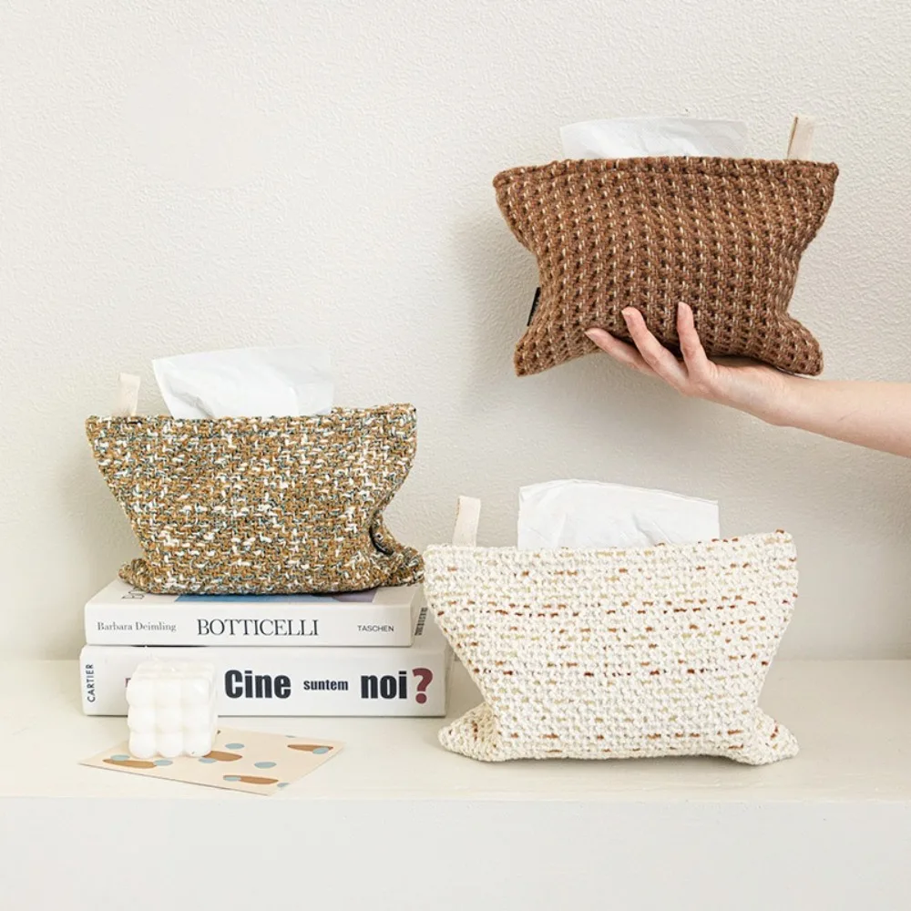 

Durable Light Luxury Tissue Bag Soft Portable Paper Towel Cover Thick Car Tissue Storage Bag Restaurant
