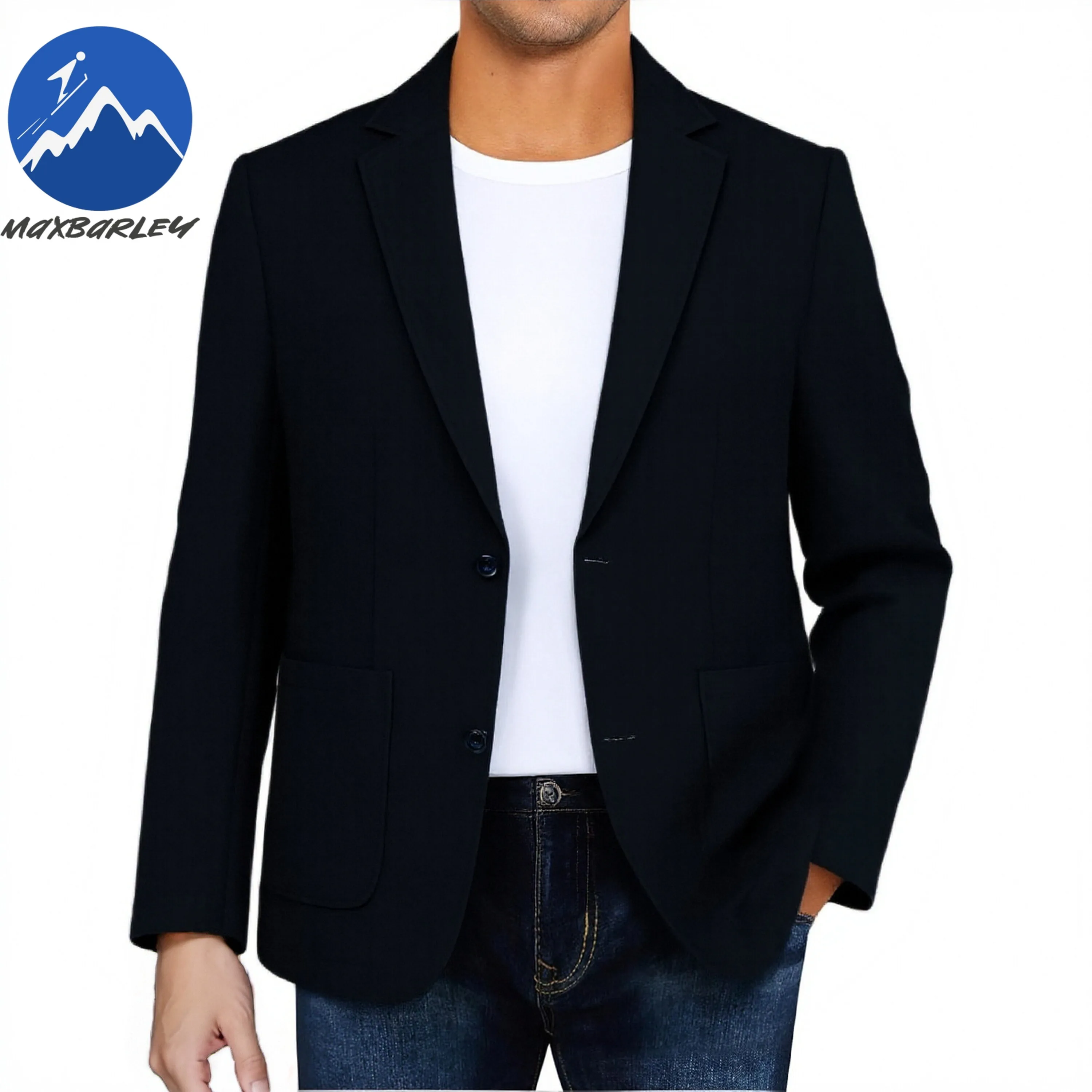 

Maxbarley Men's Linen Blazer Spring Autumn Slim Fit Casual Suit Jacket Solid Color Business Formal Fashion Youth Long Sleeve