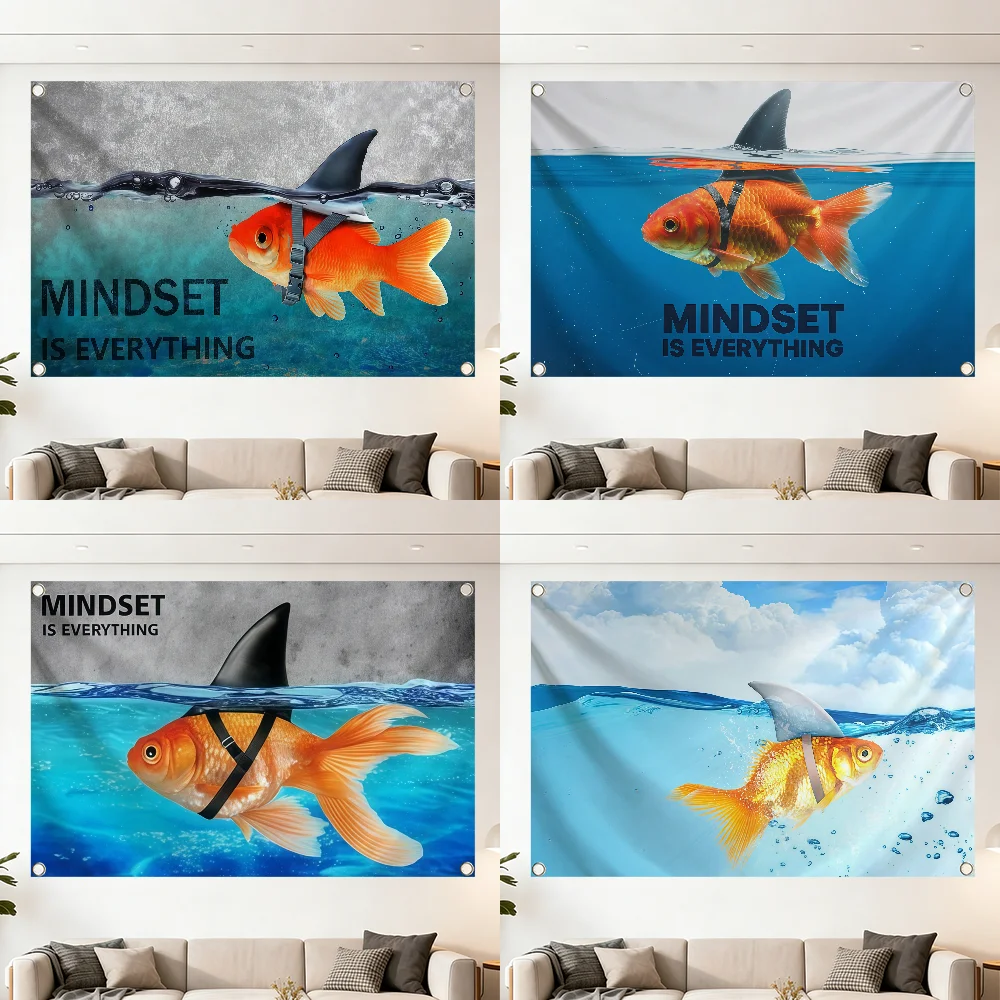 Shark goldfish inspiration flag Decoration Outdoor Picnic Party Art Hanging Home Camping Party Banner Best sellers