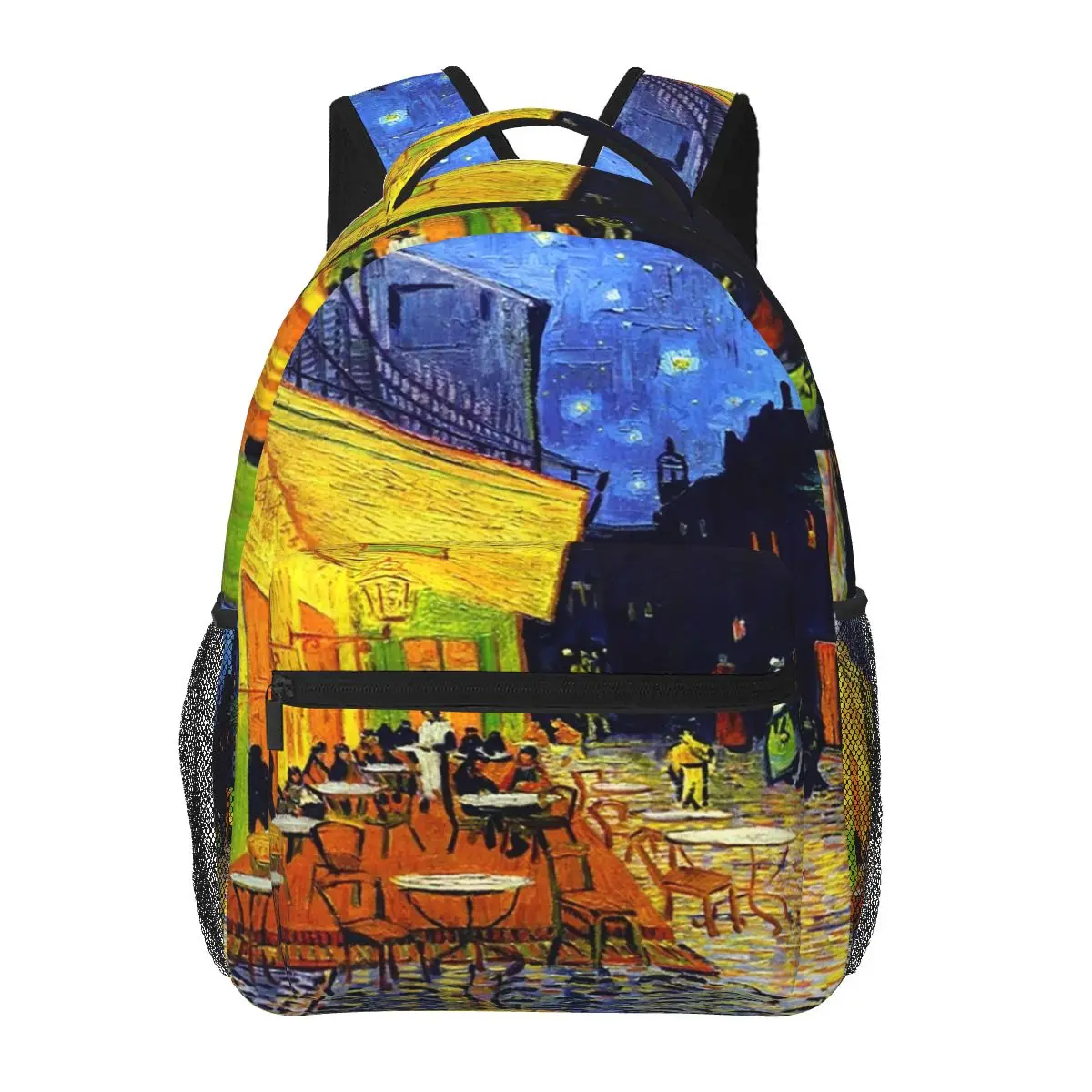 Cafe Terrace At Night - Van Gogh Backpacks Boys Girls Bookbag Students School Bags Laptop Rucksack Shoulder Bag Large Capacity