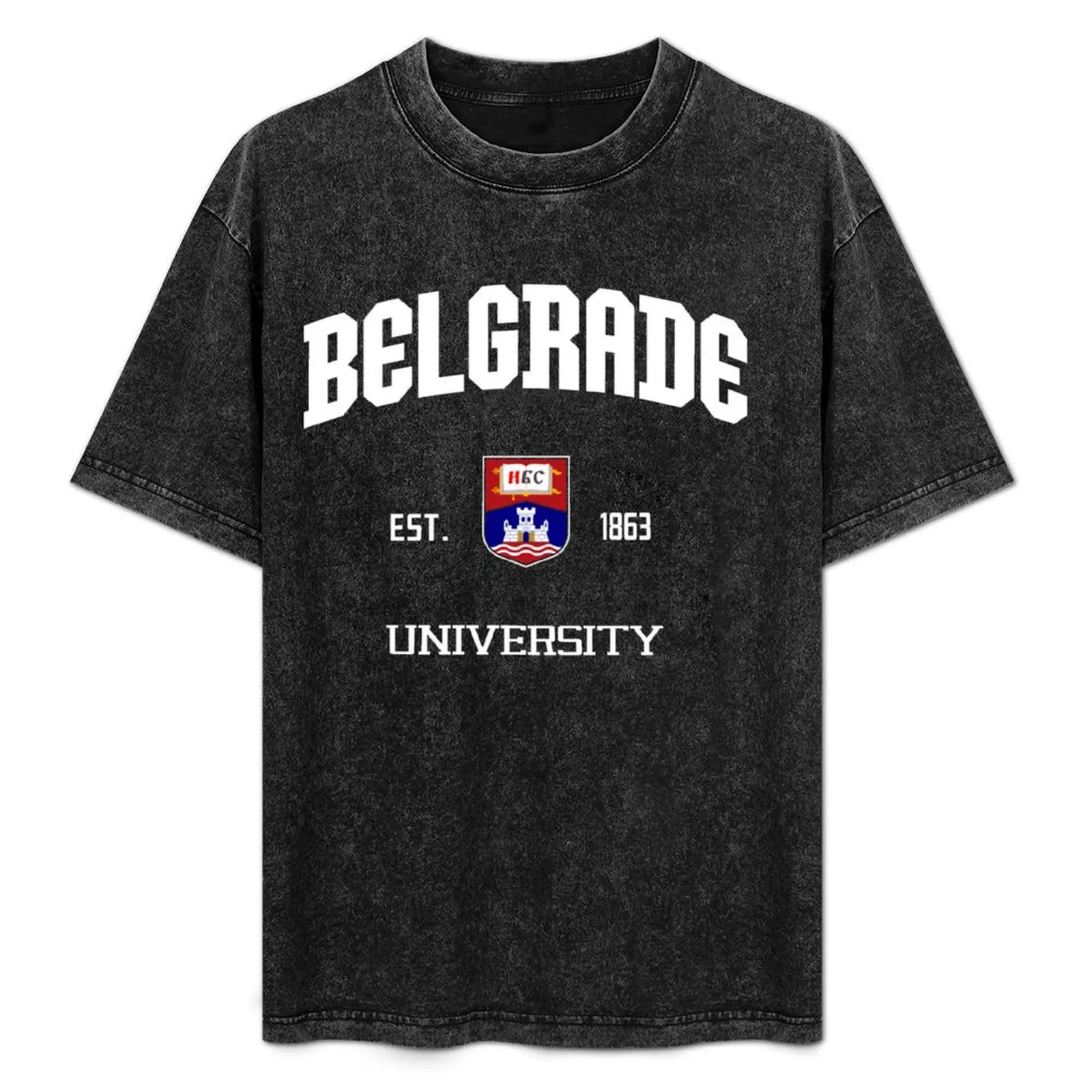 Футболка Belgrade University, забавная рубашка, хлопковая одежда в стиле хиппи, мужские рубашки, футболка с рисунком