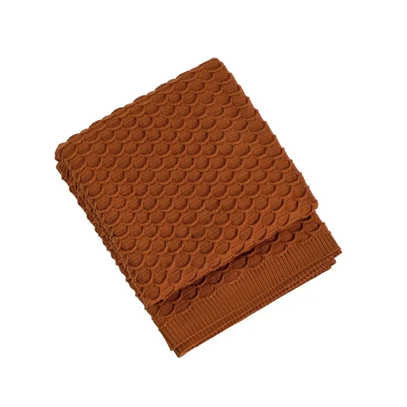 بطانية محبوكة ناعمة بلون بطانية للسرير والسفر أريكة بطانية شال متعددة الاستخدامات للأنشطة الخارجية والداخلية بالجملة #6