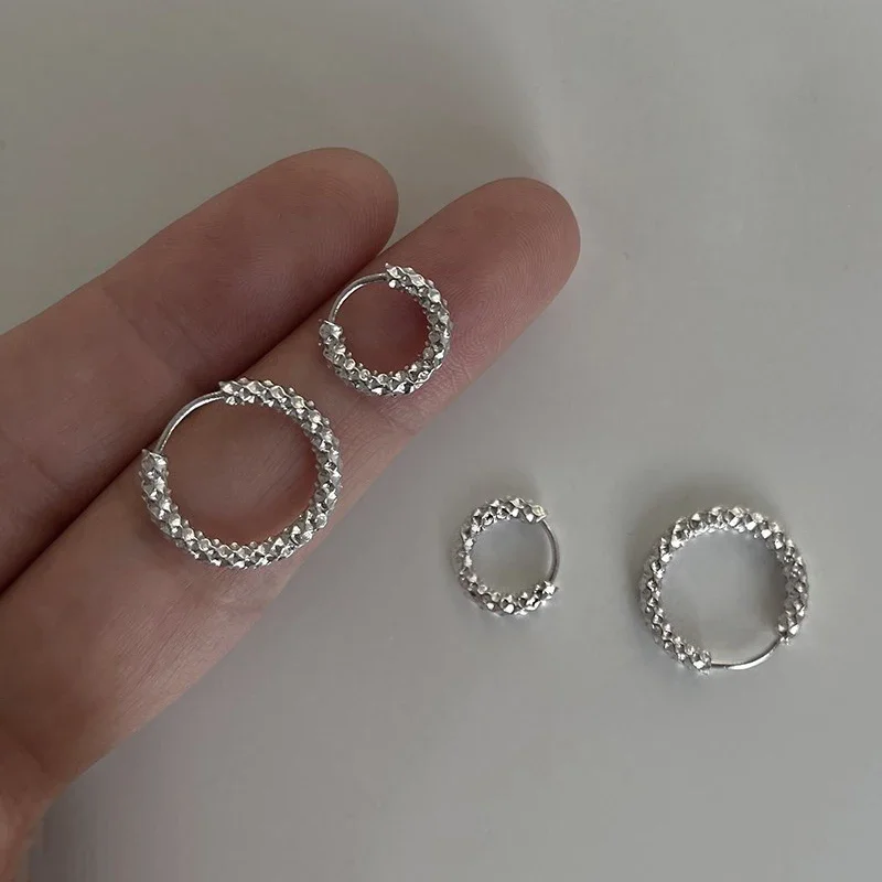 Pendientes de aro irregulares redondos de Lava de oro de 18K de plata esterlina S925 para mujer, joyería fina Huggies, accesorios geométricos minimalistas