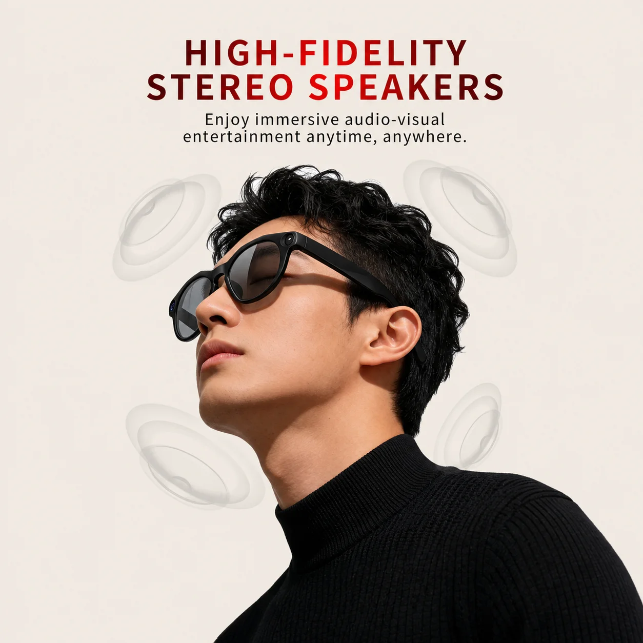 CY02 Lightweight42g AI Smart Glasses 9H Music Playback290mAh Battery2H Fast Charge Sliding Touch Control Voice Wake-up Bluetooth