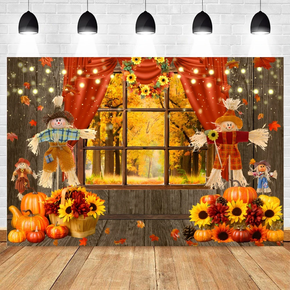Fall Backdrop Autumn Farm Barn Wheat Field Pumpkin Haystack Harvest Baby Portrait Photography Background Cake Smash Photo Studio