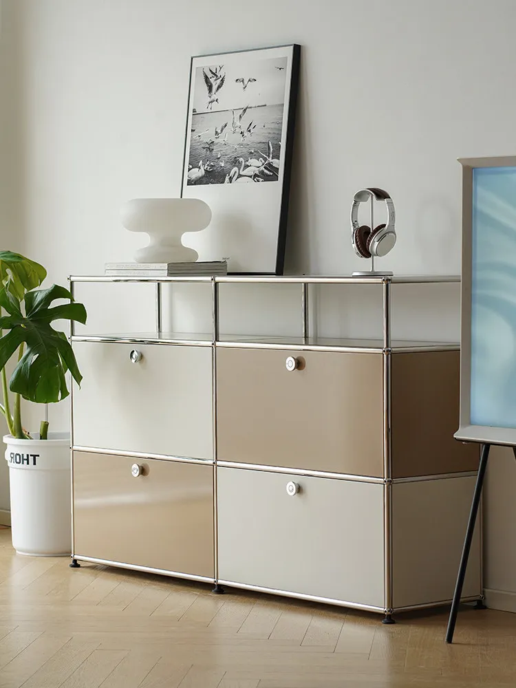 Unicafurn medieval module combination cabinet stainless steel side cabinet Bauhaus ins living room simple storage chest cabinet