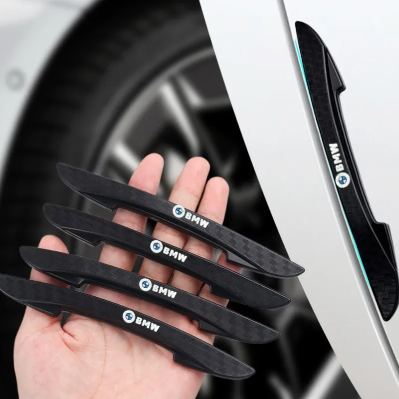 4pcs Rubber Car Door Edge Guard Anti-Collision Strip Stickers For BMW M E90 E91 E92 F07 F10 F15 F16 F20 F30 G30 E60 E61 E62 E36