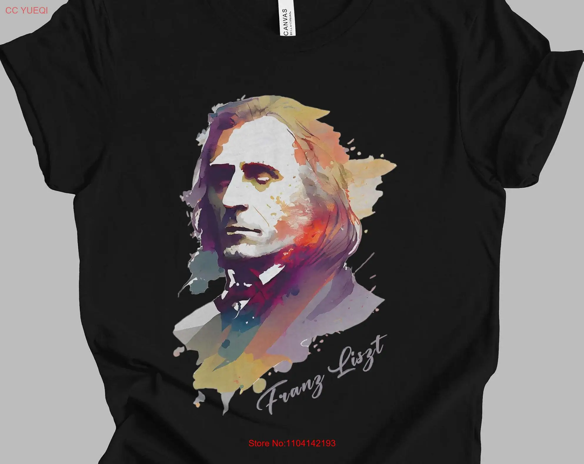 Franz Liszt Watercolor T Shirt Classical Music Mindspring Retreat long or short sleeves