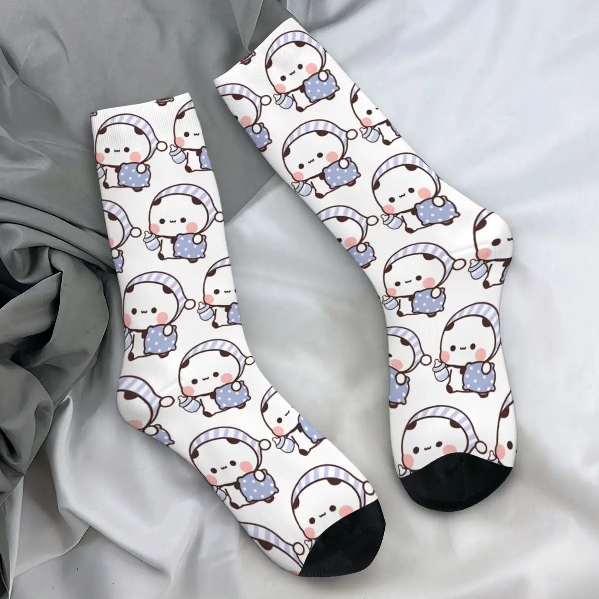 Men's Socks Peach And Goma Bubu Dudu Balloon Cute Bear Stockings Autumn Funny Quality Socks Design Climbing Anti Slip Socks