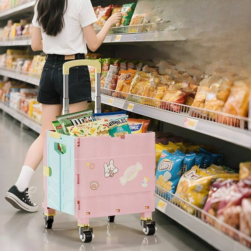 ポータブル折りたたみショッピングカート野菜購入用小型手押しカート家庭用食料品カート格納式ハンドルユニバーサルホイール
