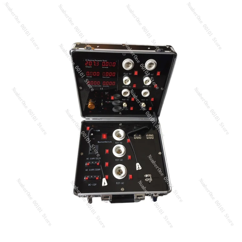 

Medium portable dimmable test box led lighting fixture current voltage power annual power consumption tester