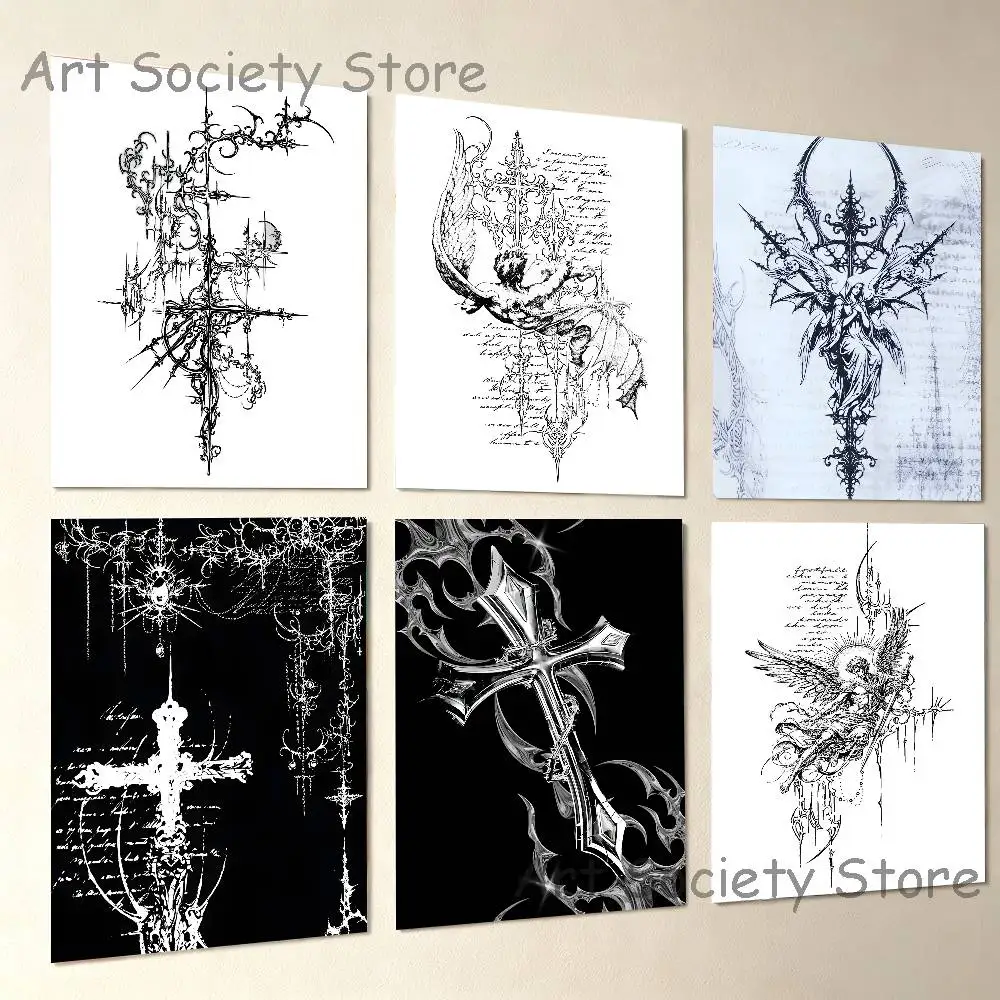 Cyber Sigil Angel Poster Prints Wall Art Painting Picture Gift Living Room Bar Restaurant Dec Sticker Large