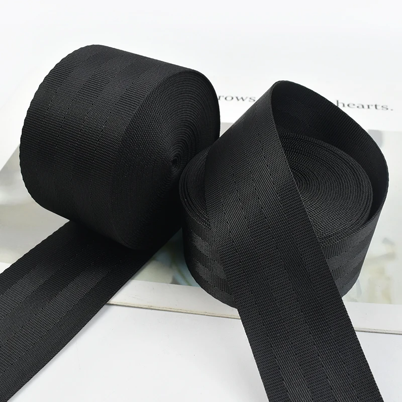 2/5/10Meters 20/25/32/38/50/70/75mm Black Nylon Webbing Tapes Bag Ribbon Strap Belt Sling Band Garment Sewing Decoration Lace