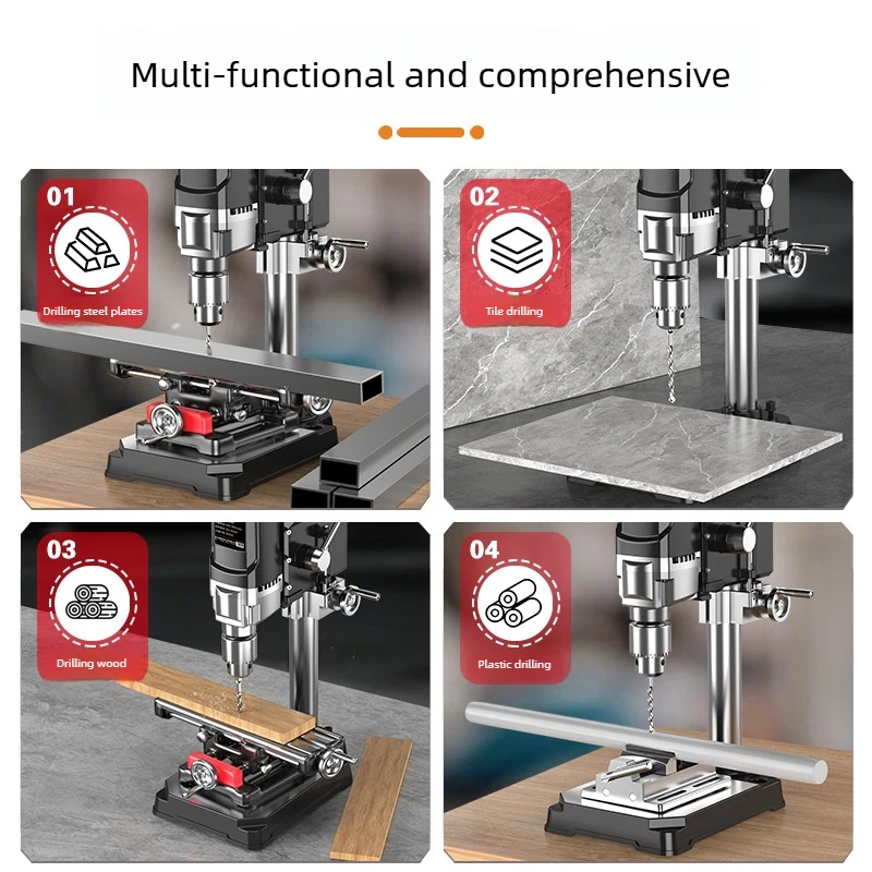 High Power 220V Industrial Grade Drill Press Small Home Use Multi Function Workbench Precision Drilling Machine