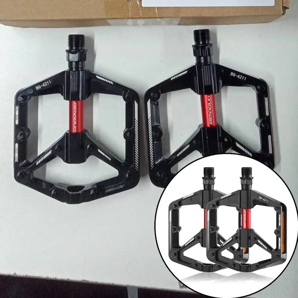 

Велосипедные педали Double DU Bearing, плоские, из алюминиевого сплава, сверхлегкие, водонепроницаемые, платформенные, аксессуары для велосипедов