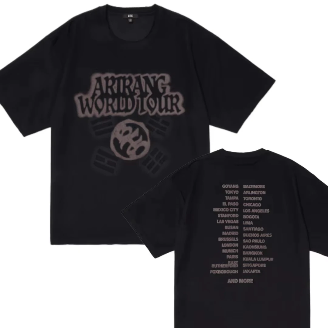 Image of Arirang TourCotton Unisex T-Shirt Group Tour 2026 Grafik-T-Shirts Hochwertige Sommermode für Männer und Frauen Y2K Trendy Tee Fan-Geschenk