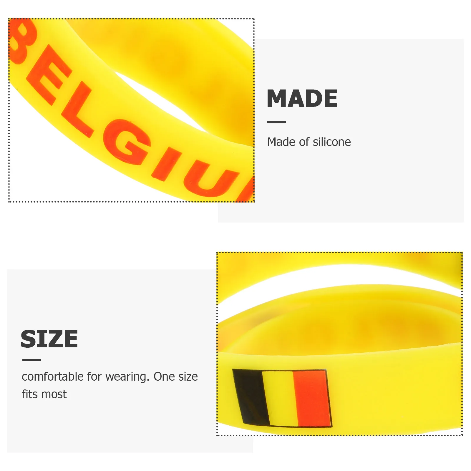 

6 Pcs Silicone Bracelet Wrist Band Wristbands Country Flag Ultraviolet Light Miss