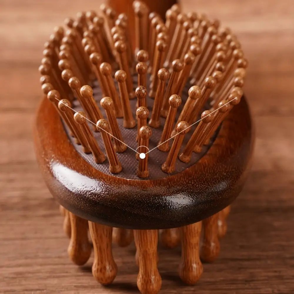 Fashion Double Sided Sandalwood Air Bag Comb Anti Static Scalp Air Cushion Comb Relieve Stress Nose Massage Wood Comb Men