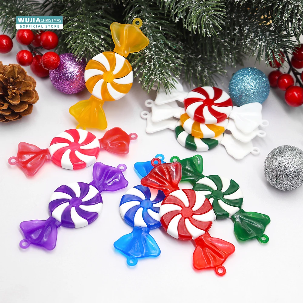 12PCS Christmas Lollipop Candy Cane Pendant Xmas Tree Hanging Ornaments for Holiday Party Navidad Natal Noel 2024 New Year Gifts