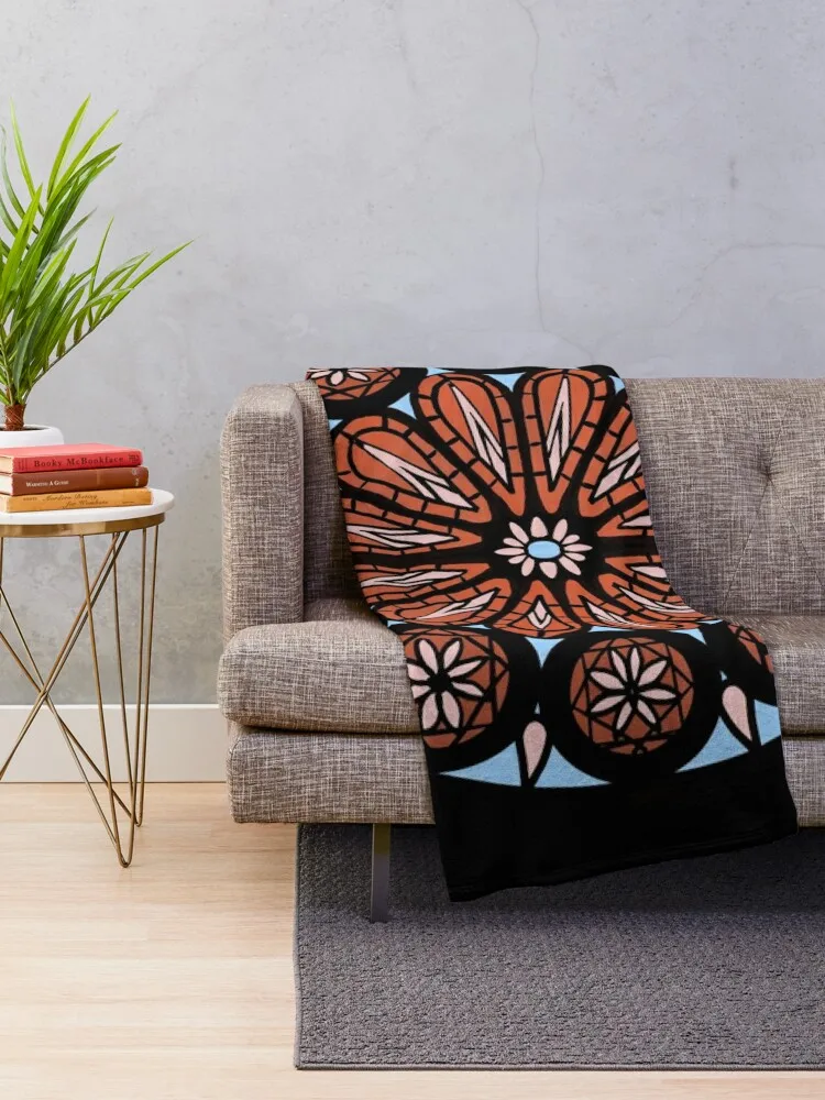 The OA rose window Throw Blanket Sofa manga Blankets