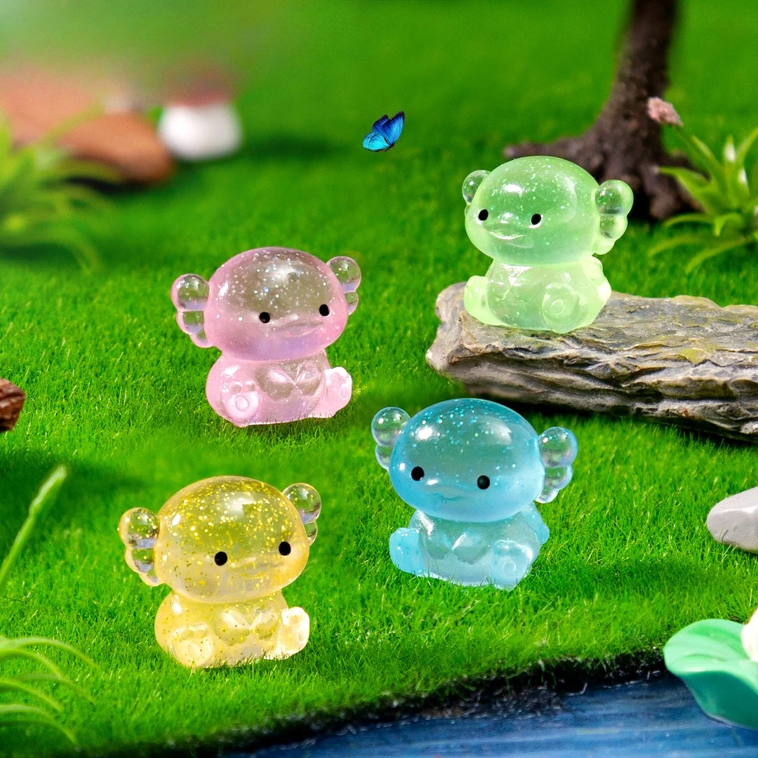 10-50 فلاش الدهون Axolotl المنمنمات Ambystoma المكسيكي يتوهج في الليل موس Microlandscape الديكور لطيف الحيوانات خزان الأسماك DIY بها بنفسك #4