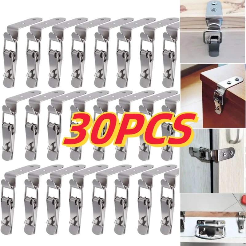 90 Degree Silver Metal Closed Lock Spring Box Buckle Quick Lock Suitable for Door Drawers Toolboxes Wardrobes Cabinets