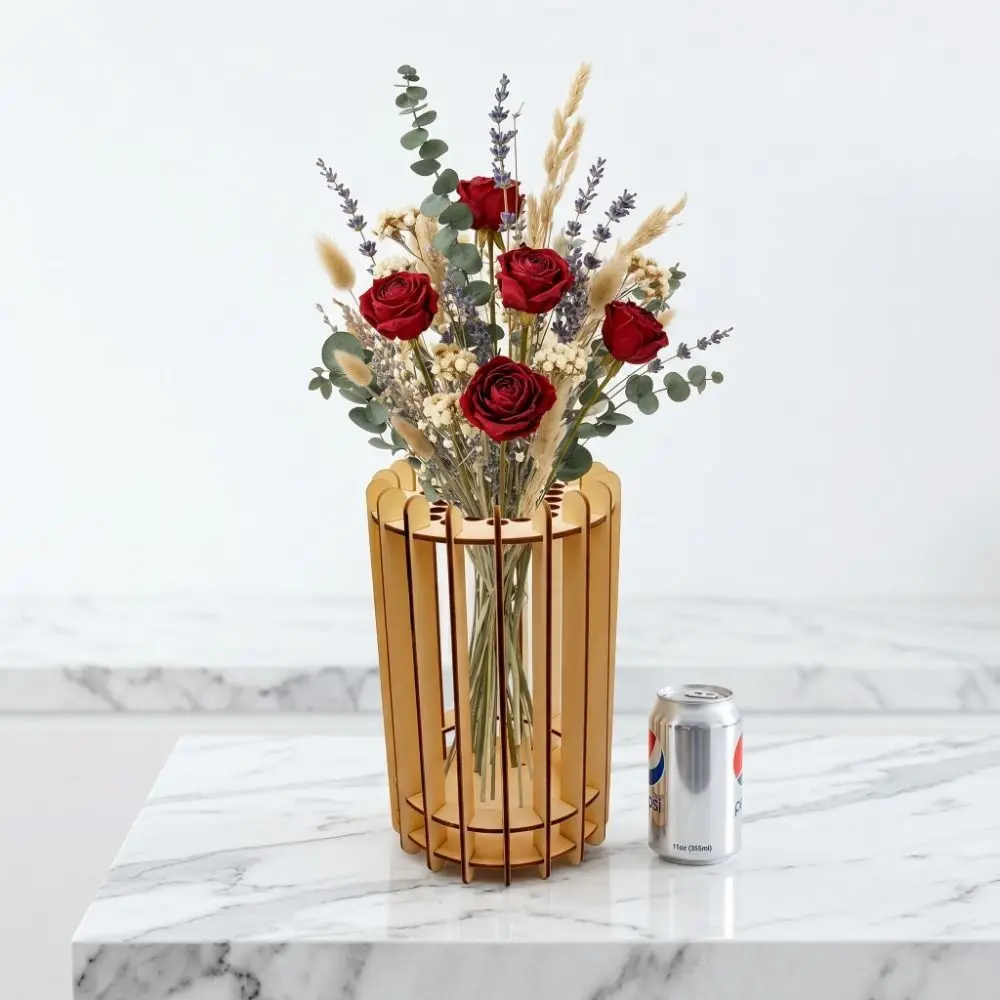 Handmade 3D Puzzle Vase Artistic Unique Flower Display Stand Decorative Flower Arrangement Vase Home Decoration