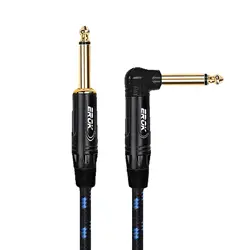EROK Cable 1.5/3/6/10M Durable Metal Head Guitar Audio Cables Jack 6.35 Mm Mono Cable For Bass Guitar Keyboard Speaker