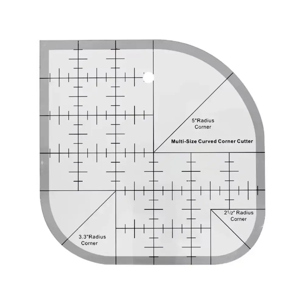 Non Slip Curved Corner Cutter Ruler Acrylic Clear Scale Patchworks Sewing Template Accurate Durable Multifunctional Angle Ruler