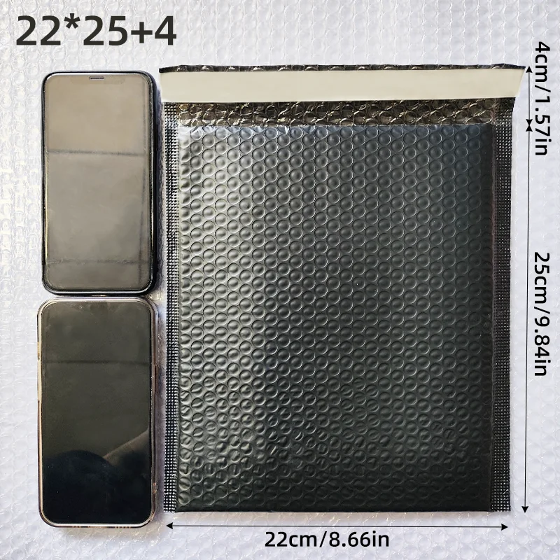 20 個 22x25cm 幅広ブラッククラフトバブルメーラー エグゼクティブパッド入り封筒 本、カタログ、企業配送、大量注文用