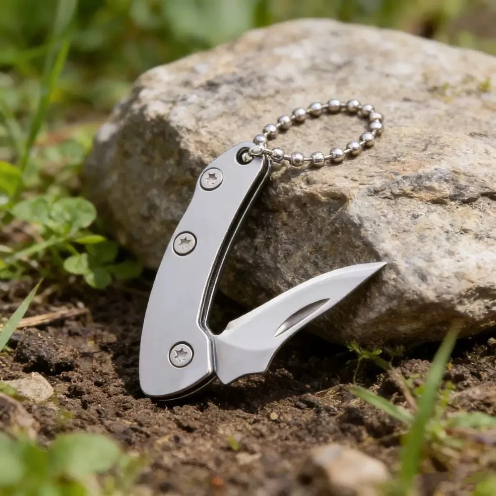 Cuchillo plegable de acero inoxidable para camping y viajes aire libre - imagen 5