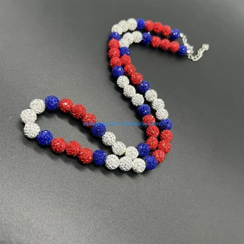 573B Baseball Pendant Neckchain Disco Ball Clavicle Chain Stylish Sports Accessory