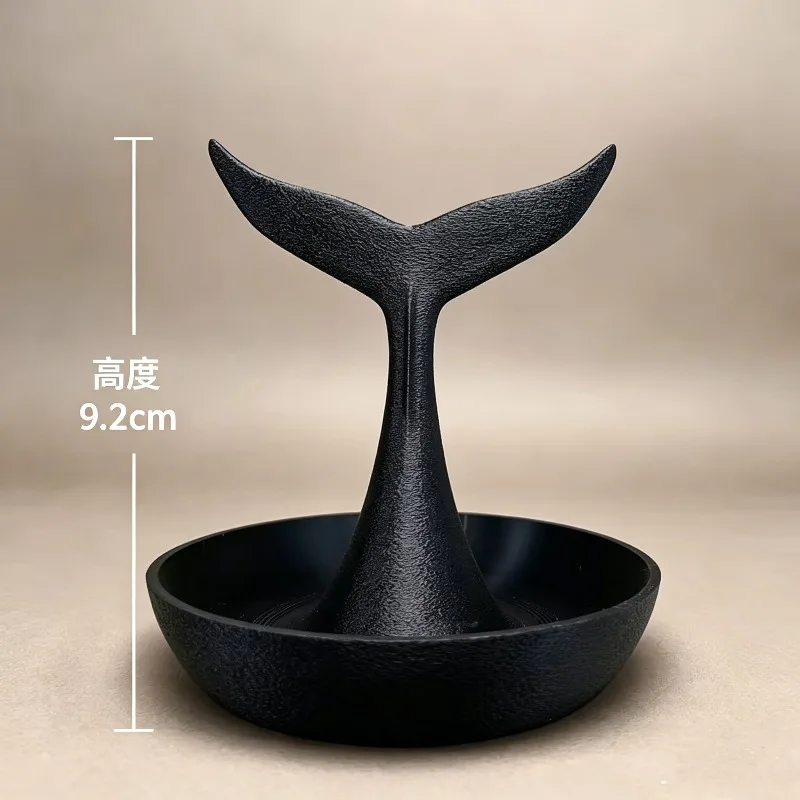 3D Printed Whale Tail Jewelry Tray Mini Round Desk Storage Dish Paper Clip Ring Holder Minimalist Office Desktop Decor