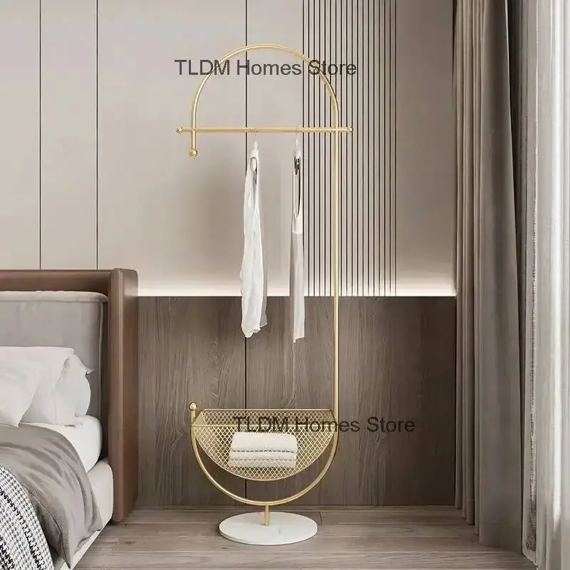 

Furniture Italian Standing Wrought Iron Racks Coat Rack Coat Living Room Light Luxury Home Bedroom Fall To The Ground Hanger