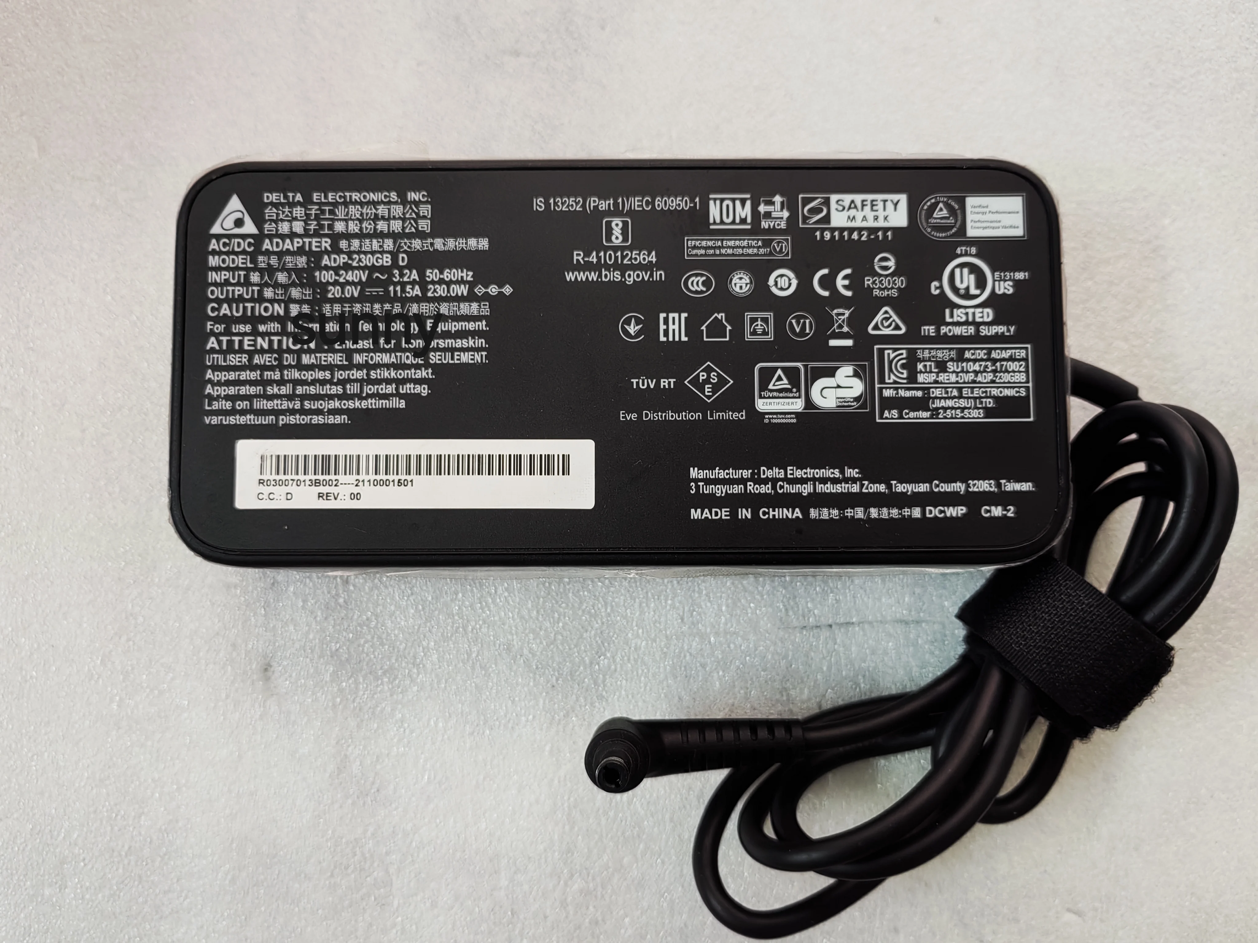 

NEW OEM Delta 20V 11.5A ADP-230GB D 5.5mm*2.5mm 230W AC Adapter 191142-11 For MSI Creator 17 B11UE-471US Gaming Laptop Original