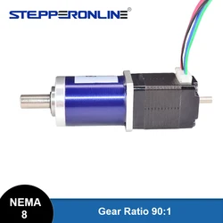 STEPPERONLINE 90:1 Planetary Gearbox Stepper Motor Nema 8 Gear Stepper Motor 0.2A L=38mm for CNC Robot 3D Printer