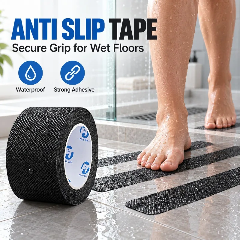 50MMX10M Anti-Slip Bathroom Tape Shower Room Anti-Fall Floor Tile Non-Slip Diamond Texture Self-Adhesive Strip