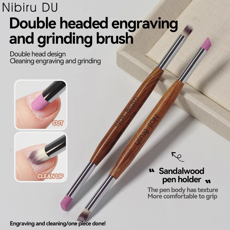 

Double Head Nail Skin Brush Cuticle Remover Trimmer Dead Skin Remover Grinding Pen Nail Art Polish Manicure Stick Files Tool