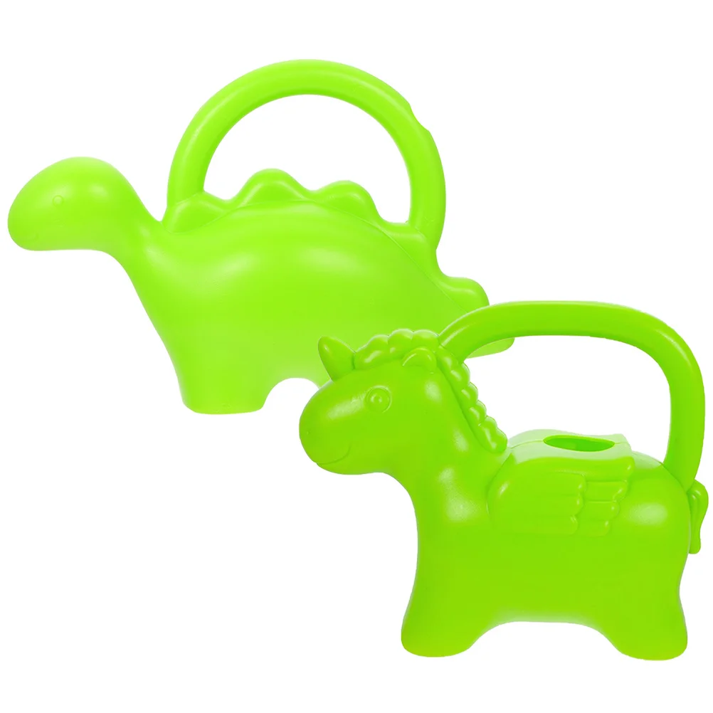 2Pcs Garden Watering Can Small Cartoon Dinosaur Unicorn Plastic Watering Pot for Flowers Indoor Outdoor Succulent Plants