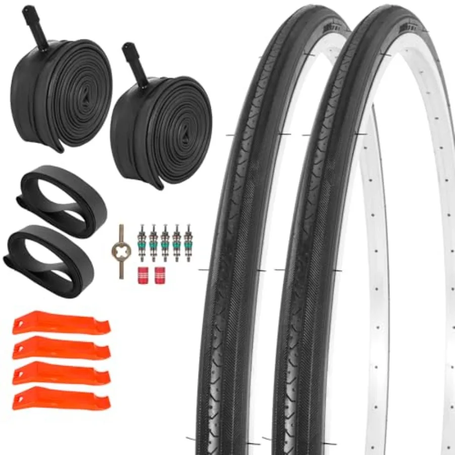 

24/26/27 inch Bicycle Tires Foldable24/26/27 Inch Bike Tire and Tube with AV Schrader Valve Installation and Removal Tools Comp