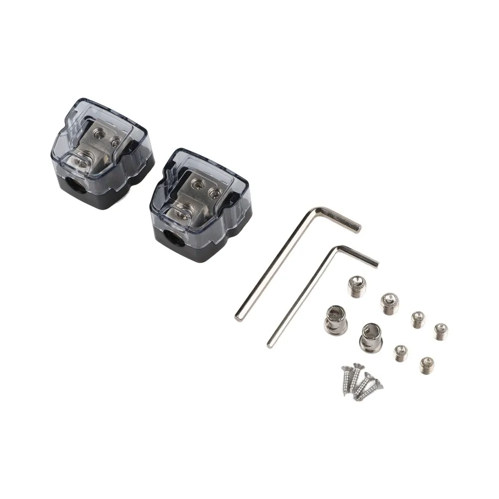 Ground Distribution Box 4GA to 8GA Splitter for Car Audio with Transparent Protective Cover and Mounting Tools
