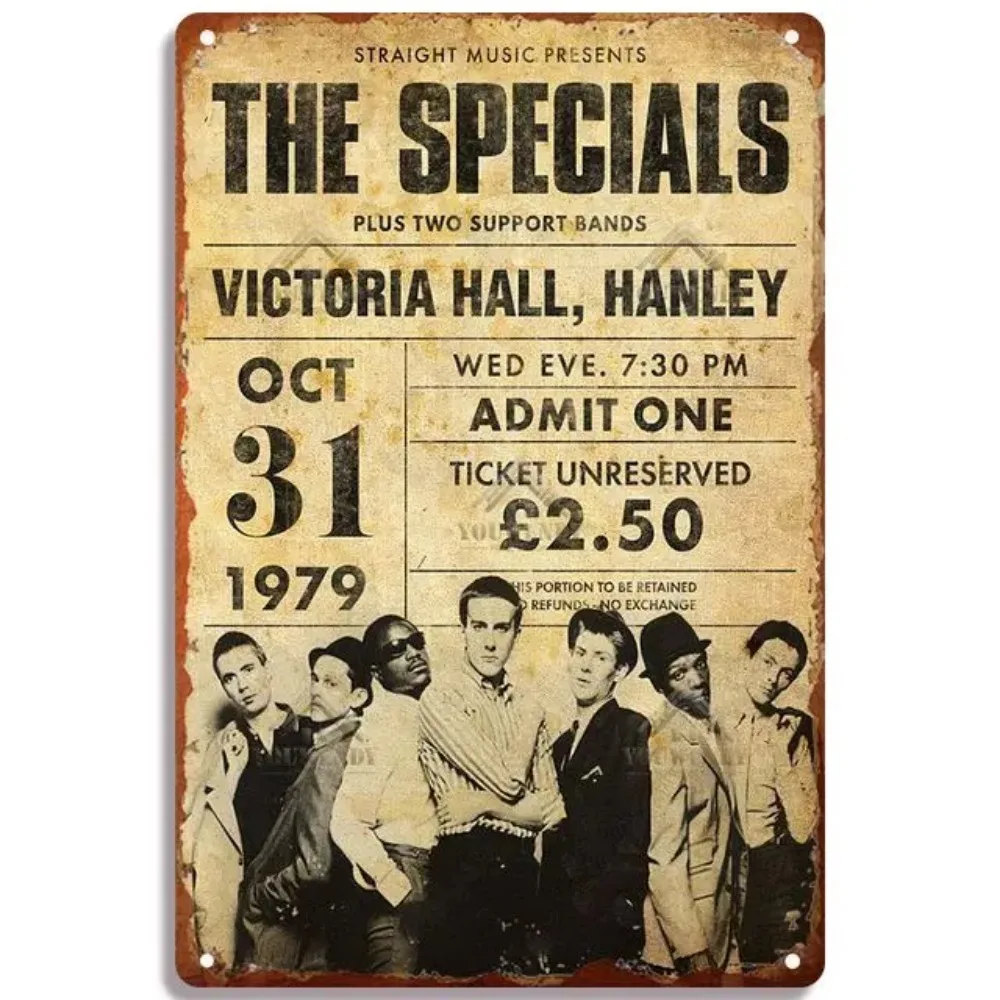 لافتة ملصق معدنية لحفلات موسيقى الروك العتيقة - لوحة رسم فنية - مثالية لبار الحانة الرجعية والديكور المنزلي #6