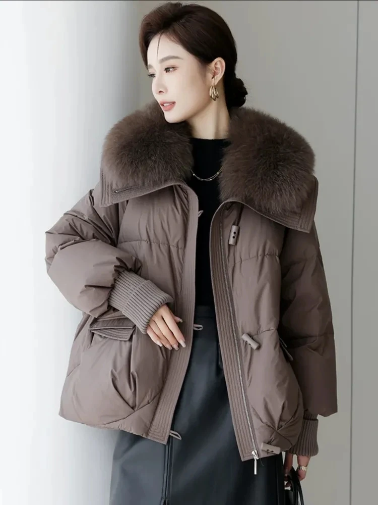 New Down Jacket Fox Collar Down Jacket Winter Women\'s Casual Loose Down Jacket Jacket Trend